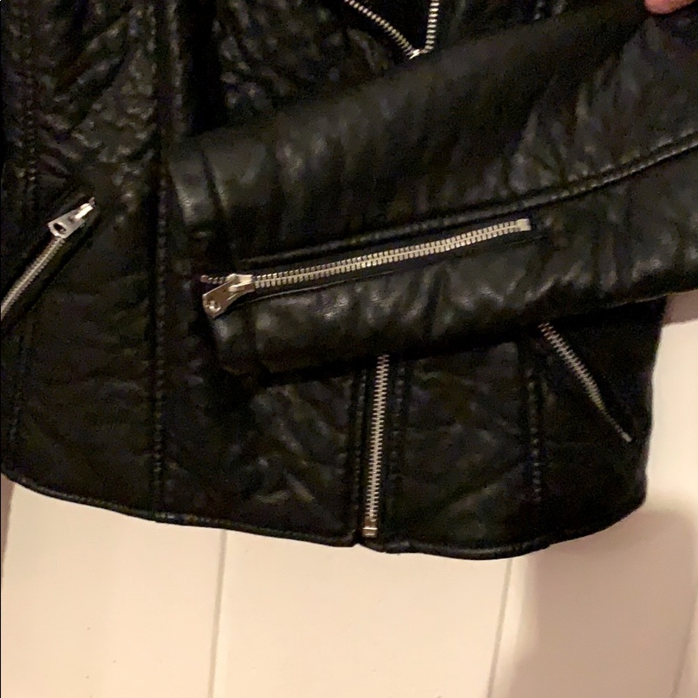 Vegan Leather Biker Jacket - Picture 4 of 11